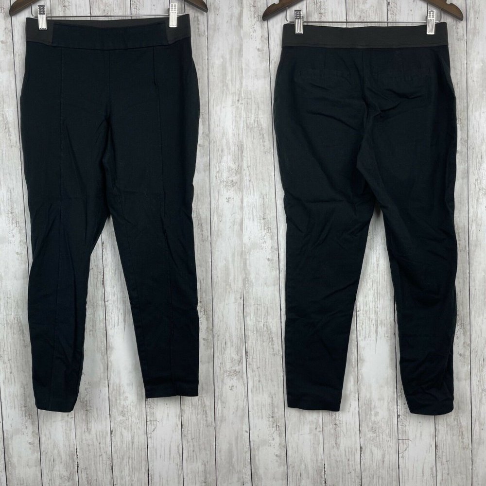 A New Day Skinny Ankle Pintuck Black Pants Size 8 Womens Stretch